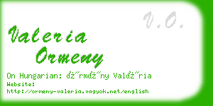 valeria ormeny business card